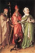 Stefan Lochner Saints Catherine, Hubert, and Quirinus with a Donor Spain oil painting artist